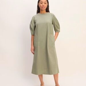 Everlane The Short Sleeve Puff Midi Dress